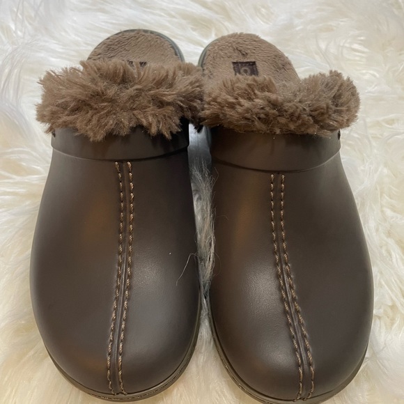 Crocs Womens Cobbler Clog Mules with Faux Fur Lining Brown/Walnut Size 6 - Picture 9 of 11